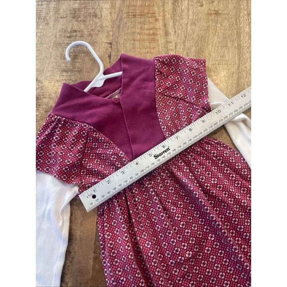TEA COLLECTION Girls Dress- Sz 2 - Pink/Fuschia FLORAL Pattern Long Sleeve